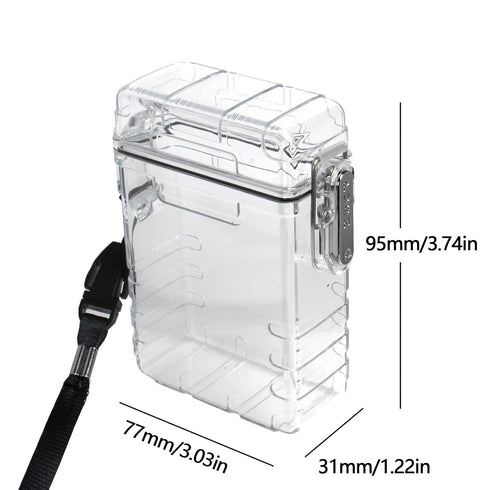 Outdoor EDC Transparent Waterproof Cigarette Case, 20 Capacity for Regular/King Size 85mm Cigarettes Box Holder