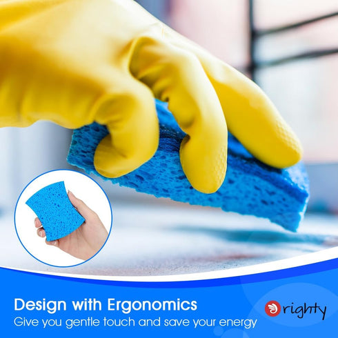 Orighty Non-Scratch Cellulose Scrub Sponges - 24 Pack, Kitchen Sponges for Dishes, Non-Scratch Safe on Non-Stick