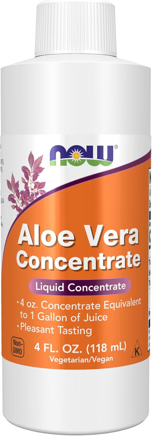 NOW Supplements Aloe Vera Concentrate (40:1) | 4-Ounce with Active Polysaccharides