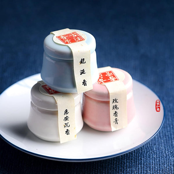 3PCS Solid Balm Sets Portable Pocket Perfume for Travel Use, Natural Rose Ambergris Ebony Fragrance