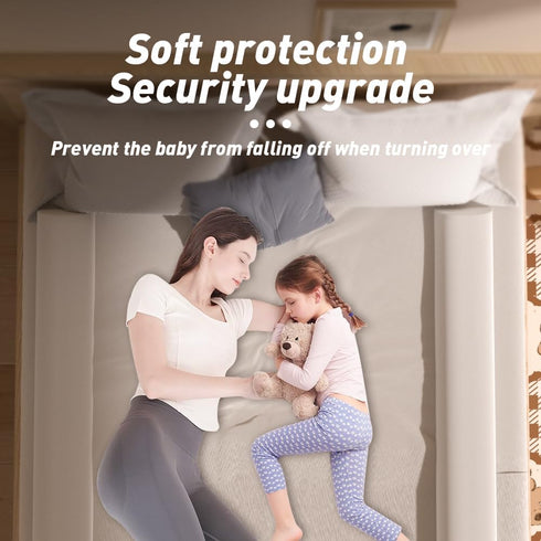 Morimoe 40D 100% Safety Bed Guard Rail for Toddlers, Memory Foam Cotton Widened Washable Cover, Fall Protection