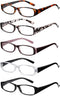 Blue Light Blocking Reading Glasses, 5-Pack for Women with Comfort Spring Hinges, Anti UV/Glare Readers 2.00