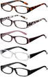 Blue Light Blocking Reading Glasses, 5-Pack for Women with Comfort Spring Hinges, Anti UV/Glare Readers 2.00