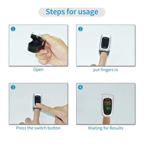 Fingertip Pulse Oximeter, Heart Rate Monitor with Large LED Display, Accurate SPo2 Reading for Adults and Kids