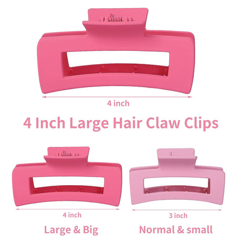 Sisiaipu 4.1 Inch Large Hair Claw Clips - 12 Pcs Big Claw Clips for Thick Hair, Jumbo Jaw Clips Bulk Accessories