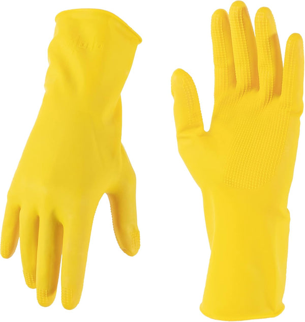 MAMISON 10 Pack Simple Short Hands Gloves, Reusable Non-Slip Rubber Gloves Large Size