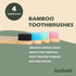 Pack 4 Isshah Kids Bamboo Toothbrushes Biodegradable Handle BPA Free Eco Friendly Children Size