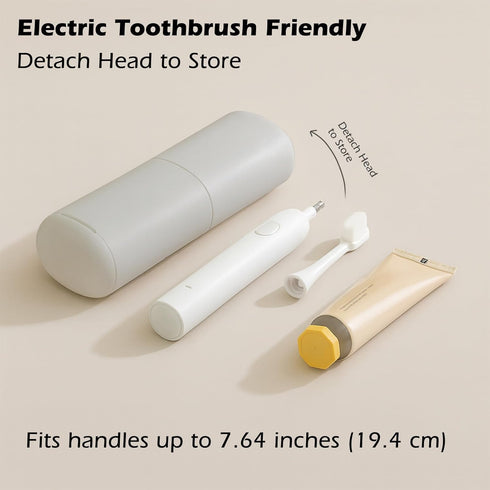 Portable Travel Toothbrush Case with Gargle Cup - Hard Shell Toothbrush Holder & Toothpaste Container, Detachable