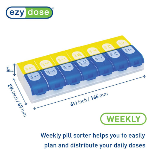Weekly AM/PM Pill Organizer - Easy Fill Design