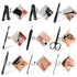 Manicure Set 9 in 1 Stainless Steel - Nail Clippers, Scissors, Pedicure Tools Kit with Black/Red Leather Case