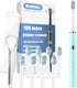 Electric Toothbrush for Adults and Kids, Blue, with 8 Brush Heads, Tongue Scraper, 40000 VPM Deep Clean, 120 Days Charge
