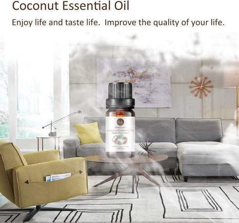RAINBOW ABBY 2-Pack Coconut Essential Oil, Pure, Undiluted, Therapeutic Grade - 2x10 ml