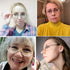 Viseng 2 Pack Vintage Alloy Half Moon Reading Glasses, Slim Half Frame Lens Readers, +2.5