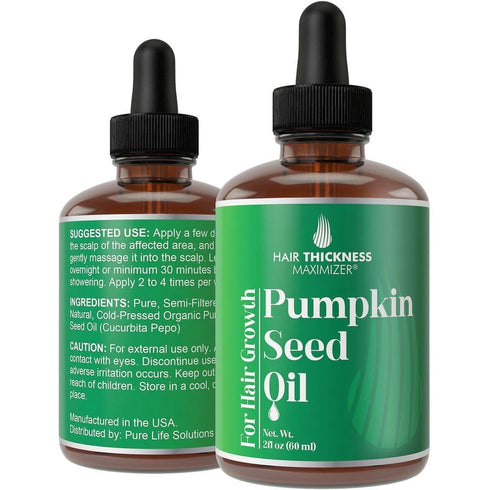 Pumpkin Seed Oil Serum for Hair Growth, Hydrates Thinning Hair for Healthier Scalp, Vegan 2oz for Women & Men