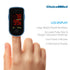 CHOICEMMED Finger Pulse Oximeter - Blue Blood Oxygen Monitor with Batteries, Portable O2 Saturation Sensor