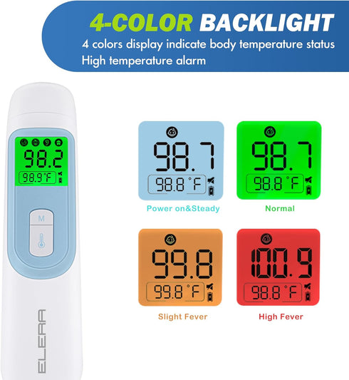 ELERA Ear Thermometer for Baby, Infrared LCD with Automatic Switching Mode, 1s Measurement