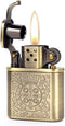 Bronzy Carved Constantine Antique Style Petrol Kerosene Lighter with Lift Arm