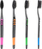 Soft Toothbrush with Flexible Head - Gentle Care for Sensitive Teeth, Tapered Bristle Brush - Pack of 4 Variety Colors