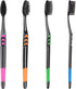 Soft Toothbrush with Flexible Head - Gentle Care for Sensitive Teeth, Tapered Bristle Brush - Pack of 4 Variety Colors