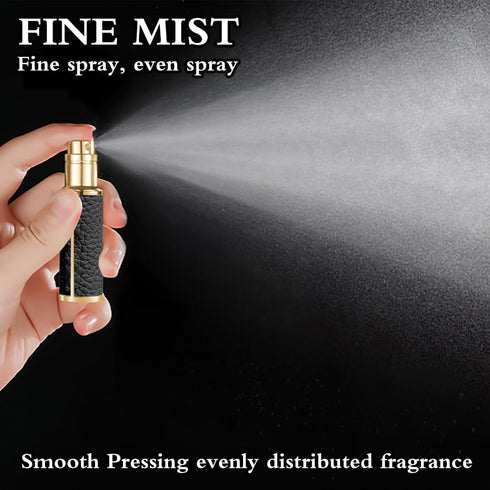5ml Mini Portable Refillable Perfume Spray Bottle - Genuine Leather Shell, Great for Travel