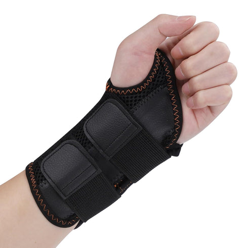 Wrist Brace for Carpal Tunnel, Night Sleep Support Splint with Compression Sleeve for Pain Relief (Left Hand, Black,