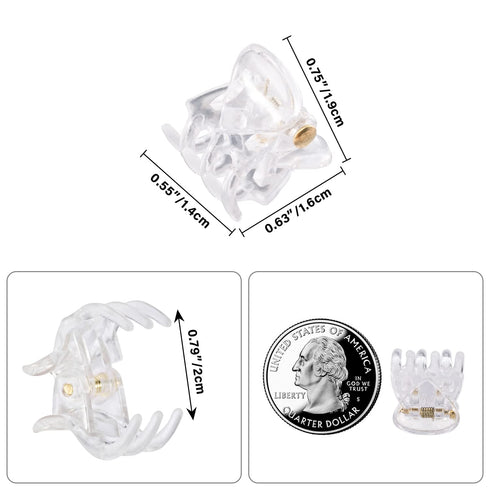 YOHAMA 36 PCS Clear Mini Hair Claw Clips, Great for Kids Adult Hairstyles, White Plastic Hair Clips, Strong Grip