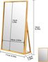 LONGSHENG Gold Vanity Makeup Mirror, Rectangle Table Desk Countertop Mirror for Bathroom Home Decor