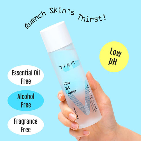 TIA'M Vita B5 Toner, Deep Hydrating Low pH Toner for Dry Sensitive Skin, 6.1 fl oz, Alcohol Free, Fragrance Free