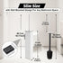 Set BGL Toilet Brush and Holder White Wall Mounted for Bathroom Square Design