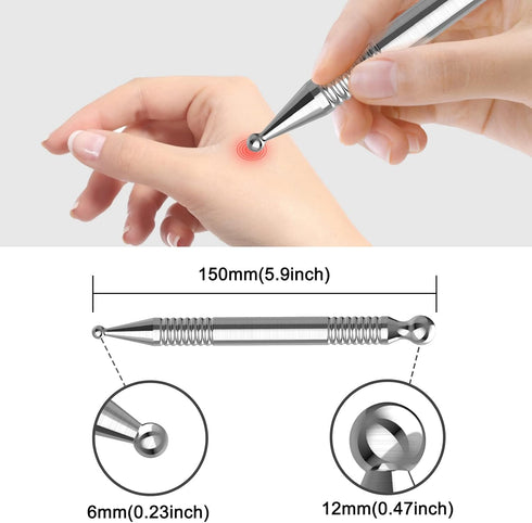 Acupuncture Pen - Stainless Steel Deep Tissue Acupressure Pen for Meridian Pain Relief