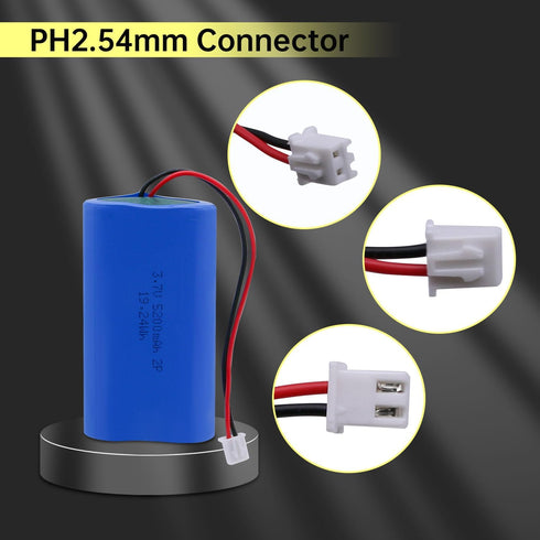 3.7V Lithium Batteries 5200mah Rechargeable Battery Pack Lithium Ion Batteries with XH2.54mm Connector for DIY Electronics Products, Toys, Lighting, Bluetooth Equipment