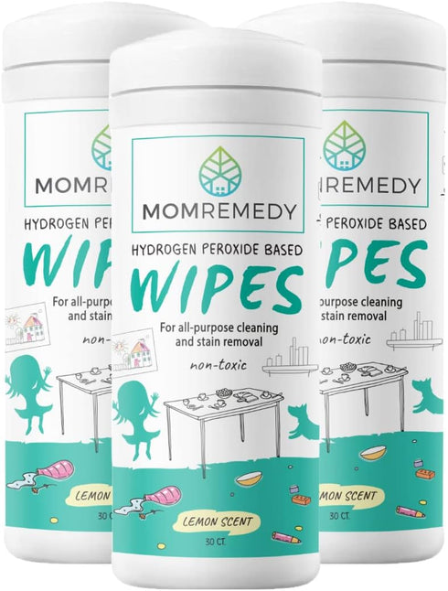 Hydrogen Peroxide Cleaning Wipes, All Purpose Cleaner and Stain Remover, Multipurpose for Kitchen, Bathroom, 3 Pack