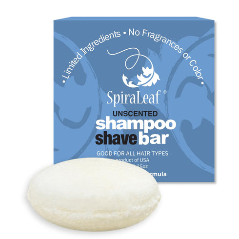 Spiraleaf Shampoo & Shave Bar – Plant-Based Shampoo & Shave Bar for All Hair Types, Unscented