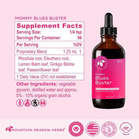 Mommy 4oz Mountain Meadow Herbs Blues Buster Herbal Mood Supplement - - Boost Your Mood, Lift Your Spirits for a Calm