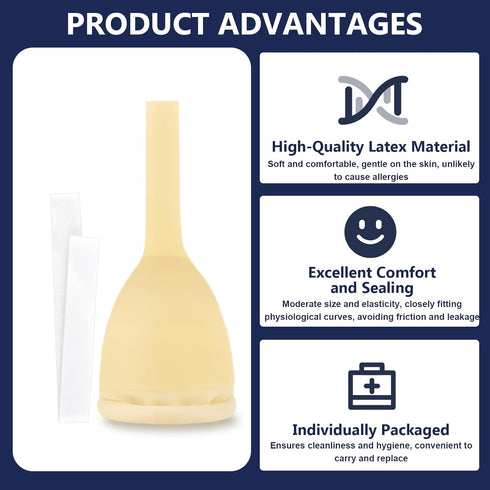 VEEVIIY 32 2 (35 mm) PCS External Condom Catheters for Men Overnight, Leak Proof Latex Condom Catheters for Urinary