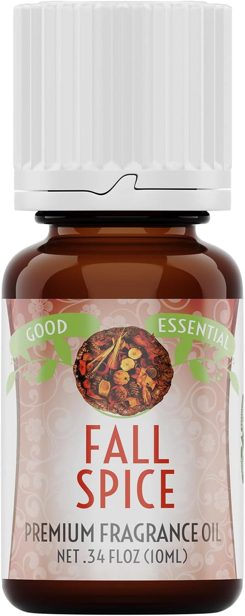 Good Essential - Professional Fall Spice Fragrance Oil 10ml for Diffuser, Candles, Soaps, Lotions, Perfume 0.33 fl oz