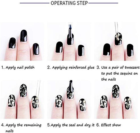 Holographic Nail Glitter Flakes - Mermaid Powder Nail Art Decorations and 3D Sequins for DIY Manicure