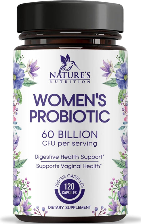 Probiotics for Women's Digestive Health, 60 Billion CFU, 16 Strains, 120 Capsules, Gluten Free, Immune & Gut Support
