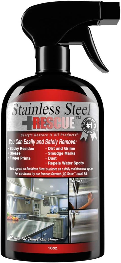Stainless Steel Rescue 16oz. | Remove Sticky Residue, Smudges, Grease and More!