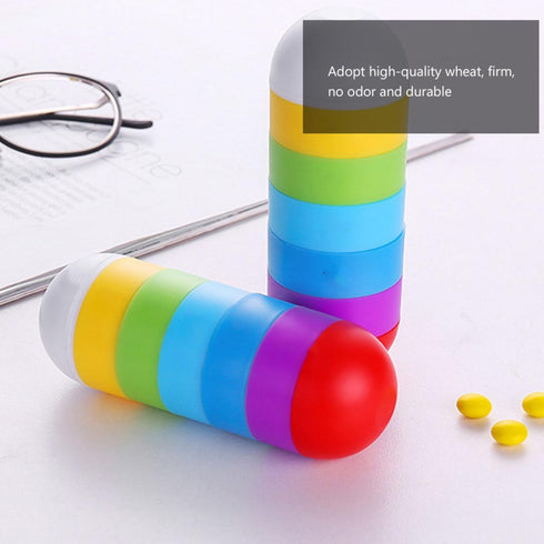 HINTRMENT 7 2pcs 7 Weekly Day Pill Organizer Case, Sealed Storage Boxes with Compartments, Portable Daily Medication