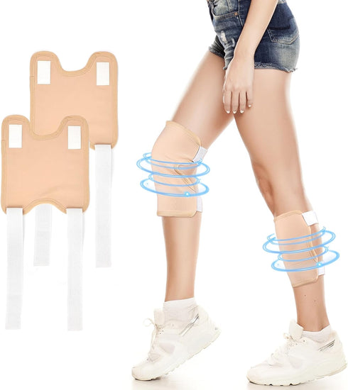 2 Pack Castor Oil Pack Wrap for Knee, Elbow, Arm, Thigh, Organic Cotton Compress Pads Kit with Adjustable Velcro Strap,
