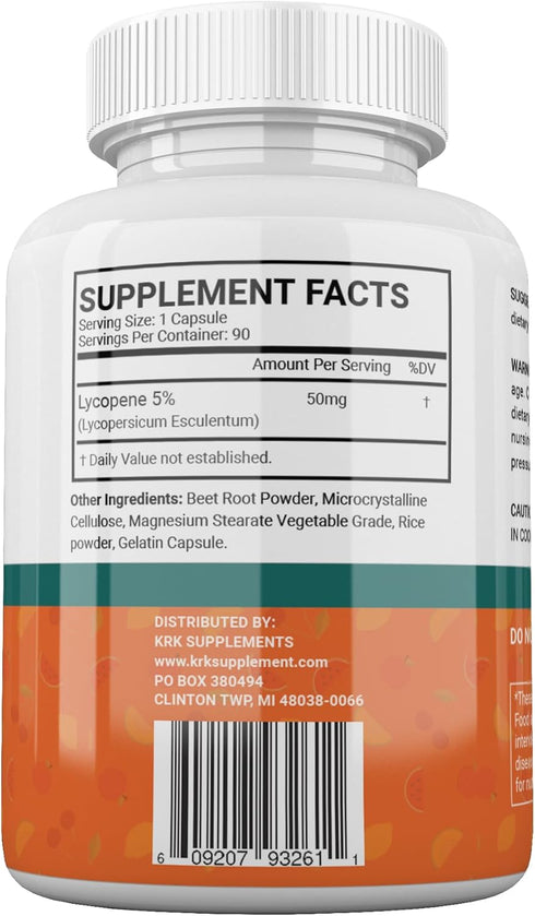 2 Bottles Lycopene 50mg, 180 Total Capsules