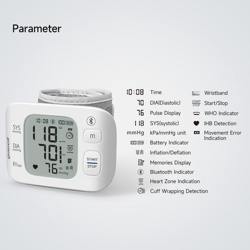 yuwell Smart Wrist Blood Pressure Monitor with Bluetooth | Medical Grade, BP Machine for Home Use | Ultra Light Weight
