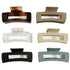 Rectangle Hair Claw Clips Large 4 Inch Matte Square Clear No Slip Big Jaw Clip, Multi-Colored for Thick Hair Women, 6