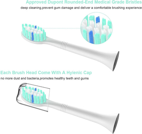 WEQNNM Sonicare:10 Pack 4100 6100 Replacement Toothbrush Heads Compatible with Philips Professional Electric Brush
