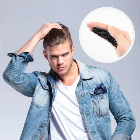 Pocket Hair Palm Combs - Portable Beard Brush, Plastic Palm Finger Hand Brush for Home Travel Use (6 Pack)