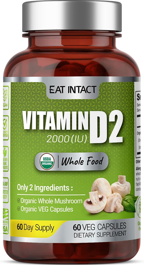Organic Vegan Whole Food Vitamin D2, 2000 IU (50 mcg) (1)