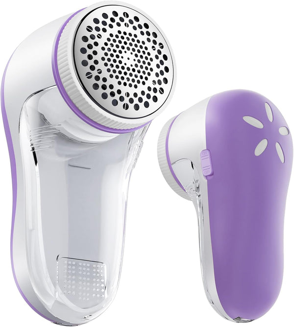 POPCHOSE Fabric Shaver - Electric Lint Remover for Clothes, Sweater Shaver with 6-Leaves Blades, Violet Purple
