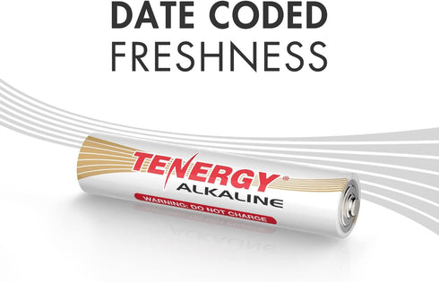 Tenergy 1.5V 100 Pack AA Alkaline Battery, High Performance AA Non-Rechargeable Batteries for Clocks, Remotes, Toys