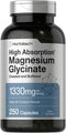 Horbaach Buffered Magnesium Glycinate, 1330mg, 250 Capsules, with Chelated Minerals, Non-GMO, Gluten Free